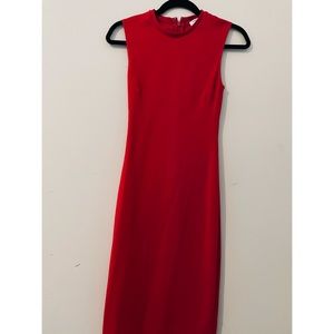 Babaton red bodycon sleeveless Midi dress